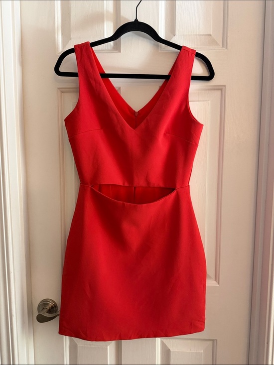 Karlie Dresses & Skirts - Karlie Red V-Neck Mini Dress with Waist Cutout small